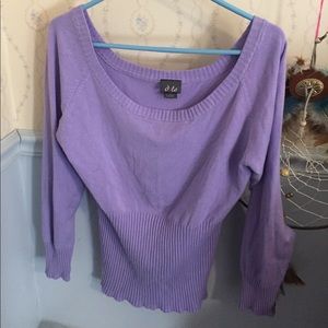 Purple off the shoulders sweater 💋💄❤️